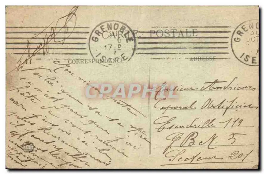 Grenoble — Nascer do Sol sobre a Isère — E.R. — n°12 - Verso