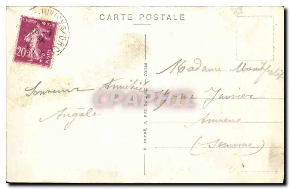 Tours (Loire-et-Loire) — Ansicht der Basilika Saint-Martin und der Charlemagne-Turm — Verlag A.P. - Rückseite