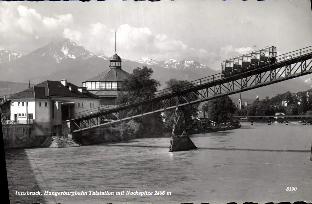 Innsbruck, Hungerburgbahn Talstation mit Nockspitze 2406 m — unbekannter Verlag, Nr. 8190 - Vorderseite