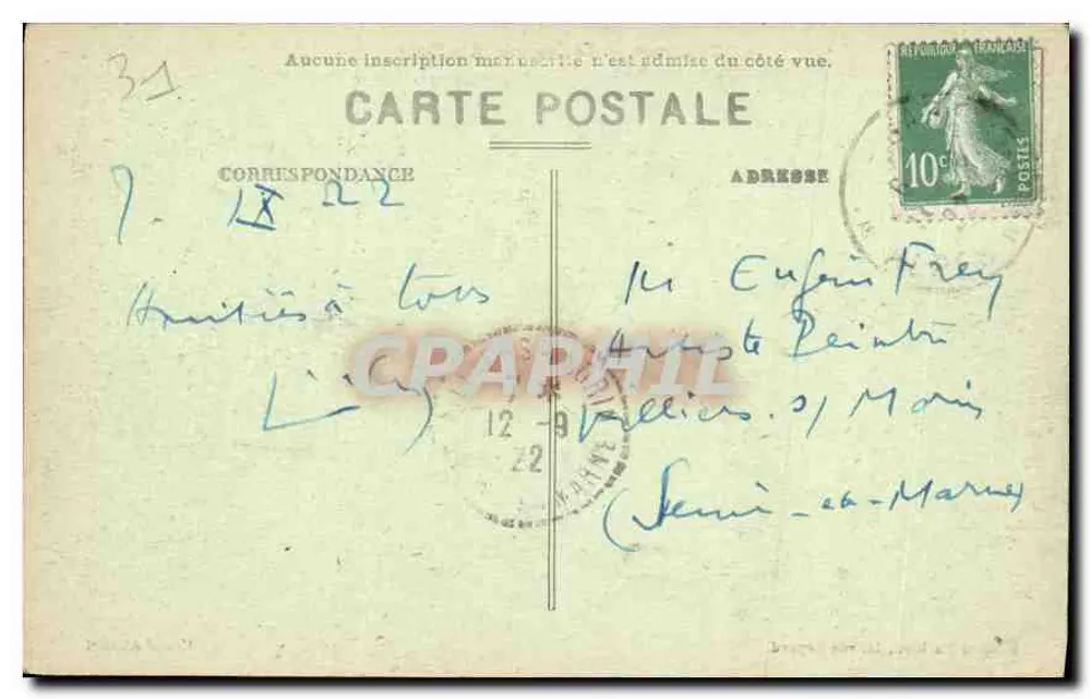 Toulouse — O Capitólio e a Praça — Edição Mathleu, 14 rue Bayard - Verso