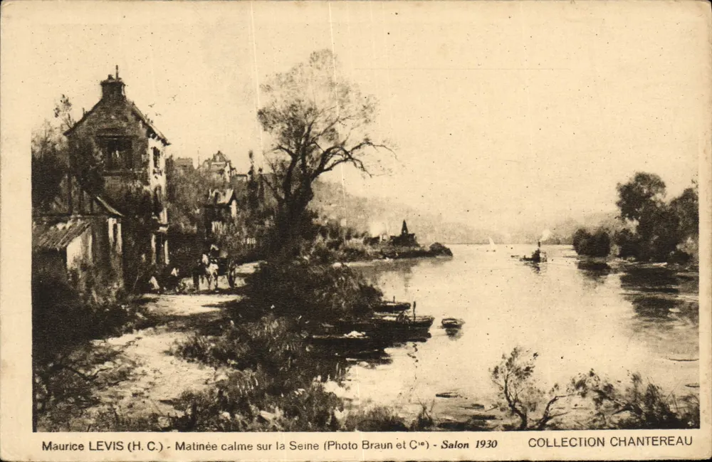 Ruhiger Morgen auf der Seine — Maurice LEVIS (H.C.) — Photo Braun et C° — Salon 1930 — Collection Chantereau - Vorderseite