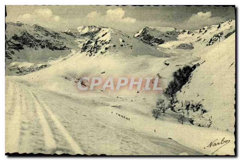 Superbagnères — Abfahrt einer Skigruppe — R. Durand, Route de Nîmes - Toulouse - Vorderseite