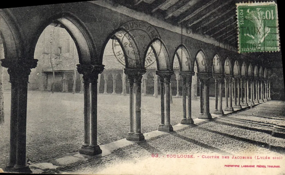 Toulouse - Cloître dos Jacobinos — Fototipo Labouche Prères, Toulouse, n°63 - Frente