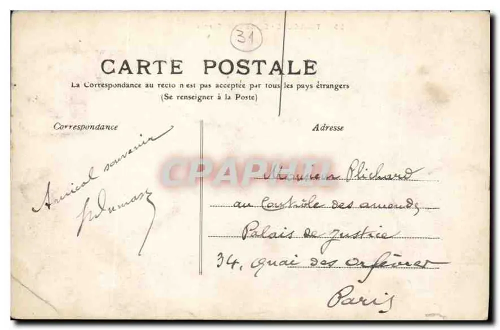 Toulouse - Igreja de São Sernim — editor Bépou & Cie, n° 25 - Verso