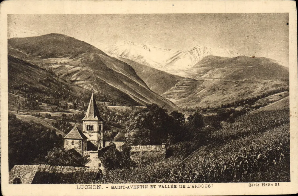 Luchon - Saint-Aventin en dal van de Arboust — Lithografie, Serie Hélio 31 - Voorkant