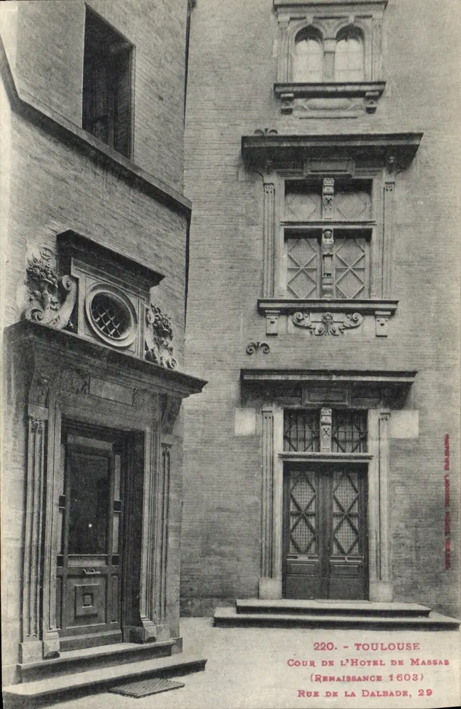 Hof des Hôtel de Massas — Renaissance 1603 — Rue de la Dalbade, 29 — Toulouse - Vorderseite