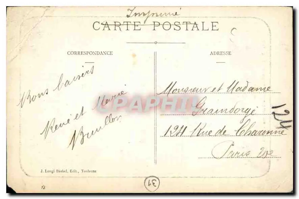 Toulouse — Praça Lafayette — Estátua das Musas - Verso