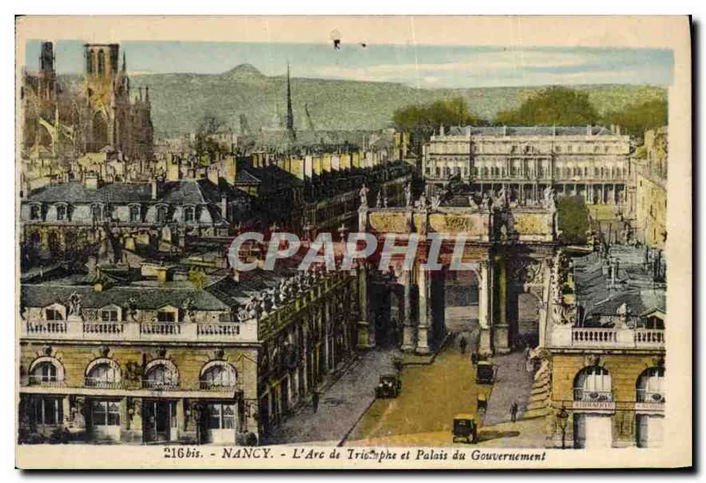 NANCY - Der Triumphbogen und das Regierungsgebäude — Edition V. Rader, Nancy, n° 216bis - Vorderseite