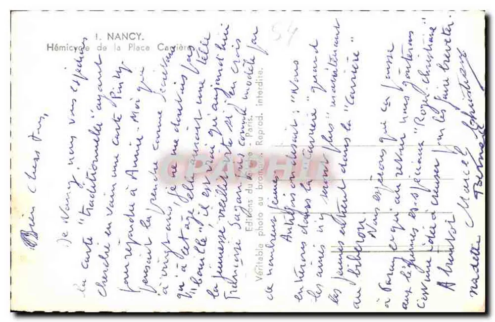 Nancy — Hémiciclo da Place Carrée — Editor E. Dujardin - Verso