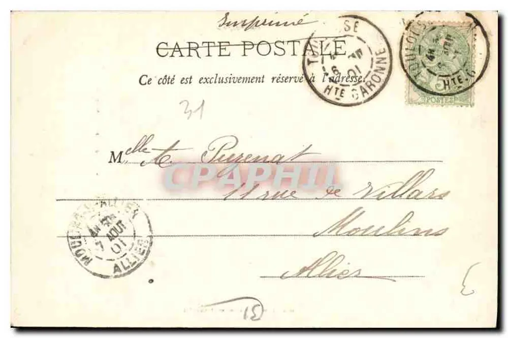 Toulouse - Torre do Capitólio — Émile Gonal, editor, n°14 - Verso