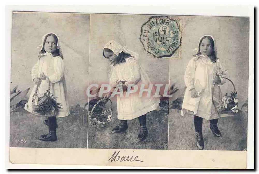 Marie — trzy pozycje z koszykiem — fotograf Buloir, Dijon - Awers