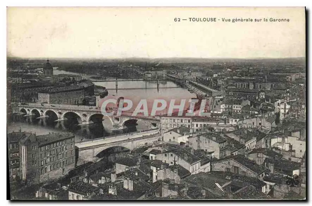 Toulouse — Allgemeiner Blick auf die Garonne — unbekannter Verleger, Seriennummer 62 - Vorderseite
