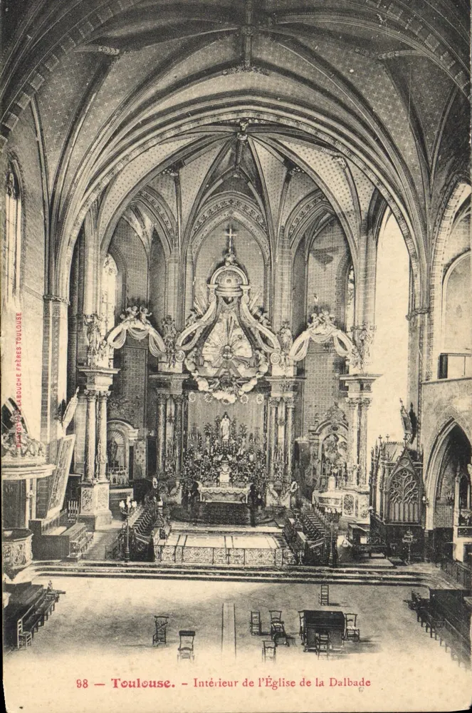 Toulouse — Innenansicht der Église de la Dalbade — Verlag: LEBOUCHE PRÈS TOULOUSE, Nr. 98 - Vorderseite
