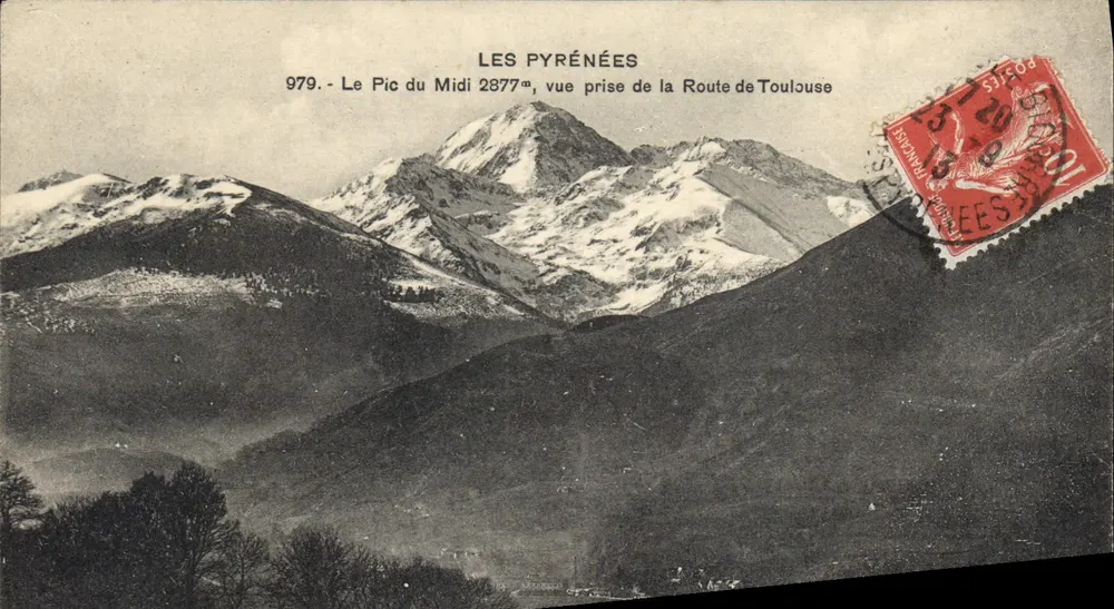 Der Pic du Midi 2877m — Ansicht vom Weg nach Toulouse — Die Pyrenäen — n°979 - Vorderseite