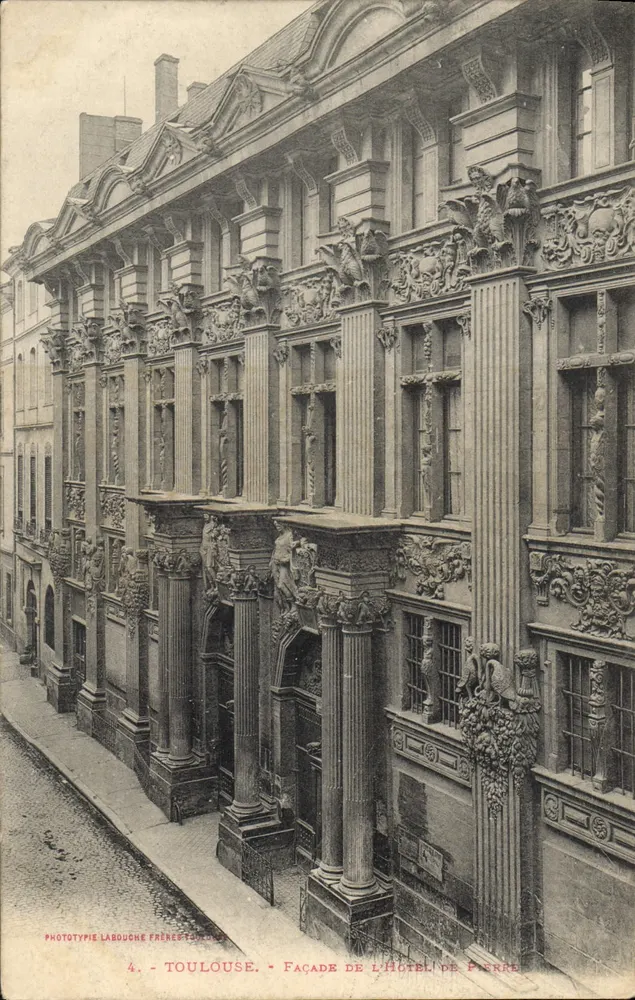 Toulouse — Façade de l'Hôtel de Piérat — Phototypie Labouche Frères - Frente