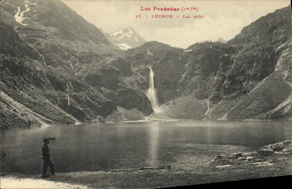 Os Pirineus (1ª Série) — Lago de Oo, Luchon — Fototipia Lacombe - Frente