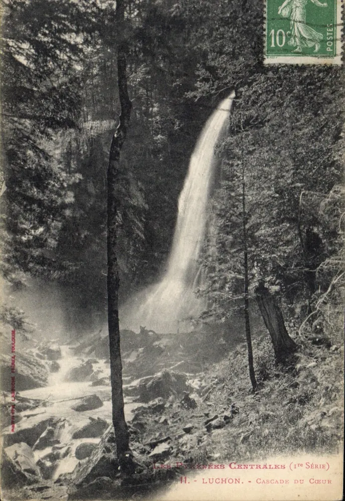 Les Pyrénées Centrales (1ère Série) — Luchon — Cascade du Cœur — Phototypie Laurence Toulouse - Frente
