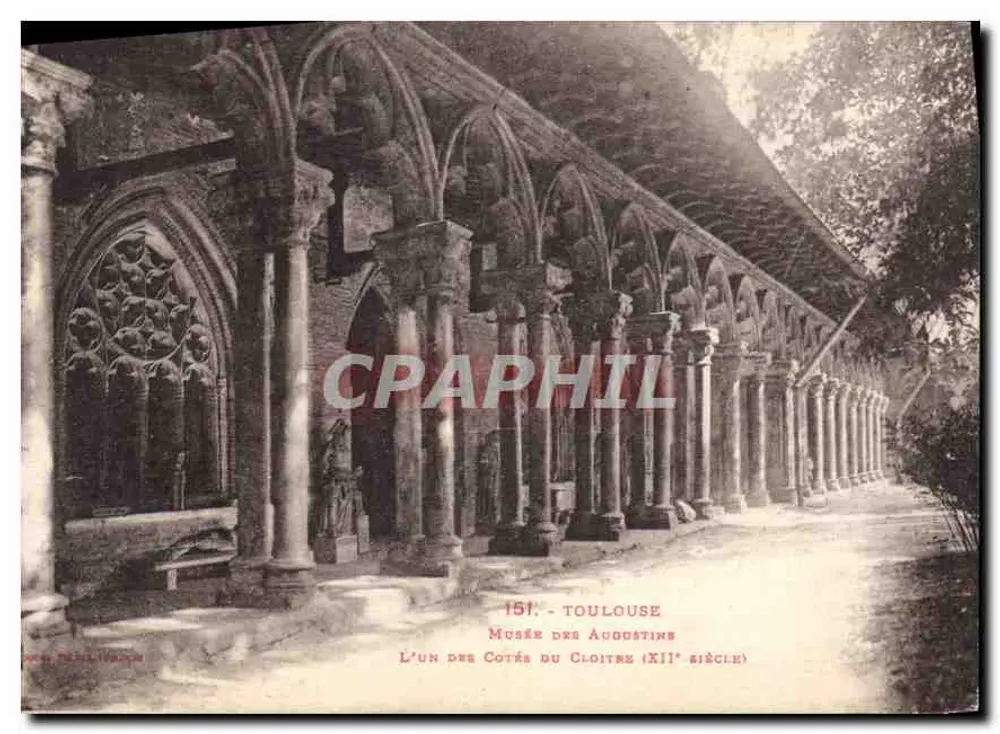 Toulouse — Museu dos Augustinos, um dos claustros do século XII — editor Paris, n° 151 - Frente