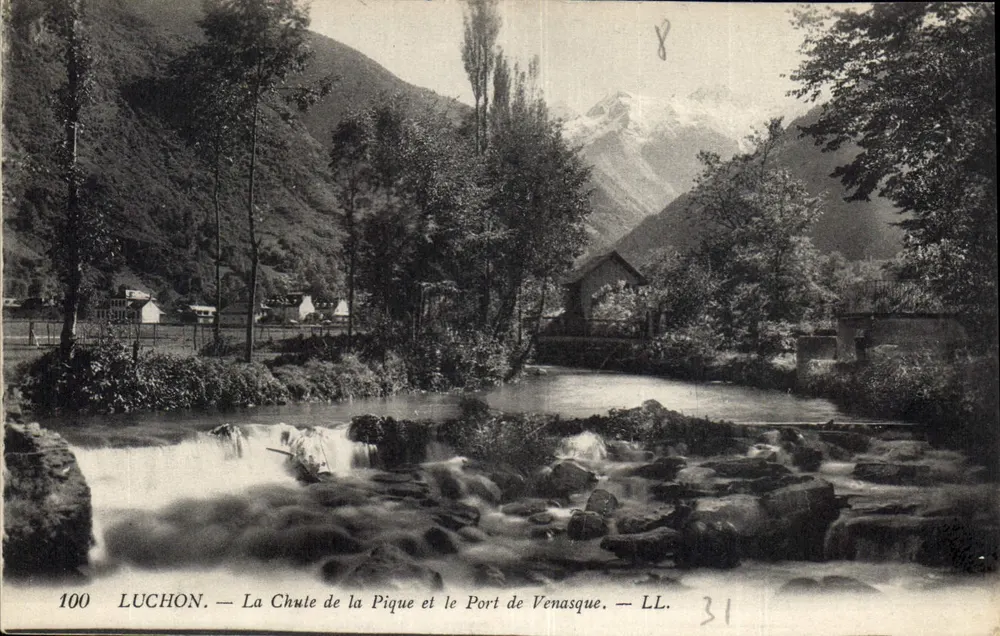 Luchon — Der Wasserfall der Pique und der Hafen von Venasque — LL - Vorderseite