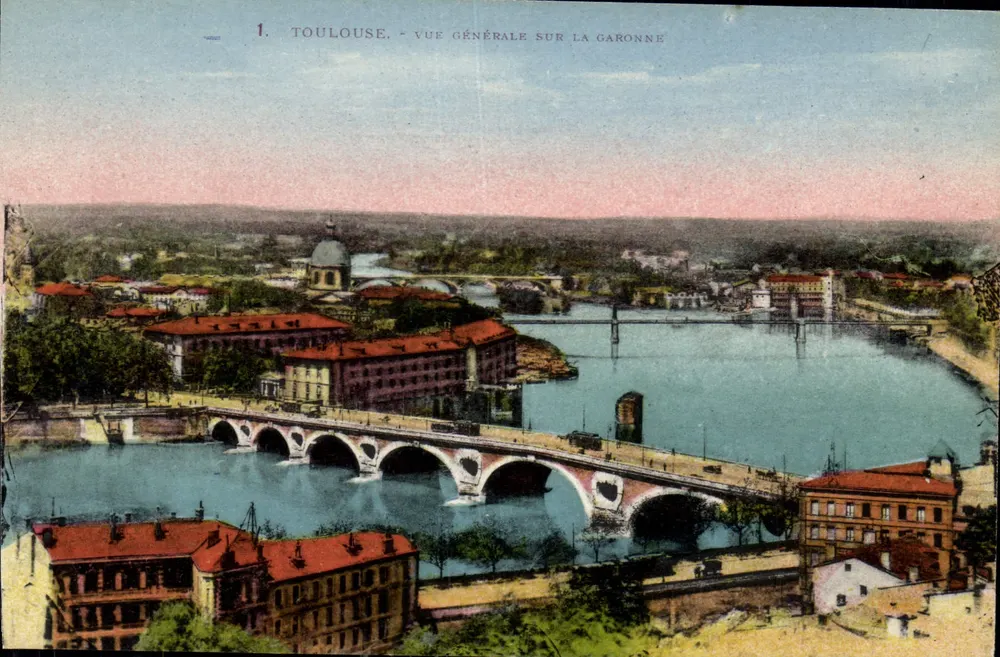Toulouse — Allgemeiner Blick über die Garonne — Photocromie Labouchère Frères - Vorderseite