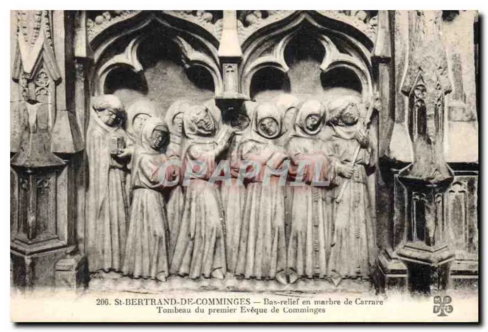 St-Bertrand-de-Comminges — Túmulo do primeiro bispo de Comminges — Bas-relief em mármore de Carrare - Frente