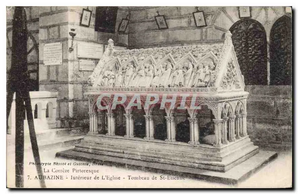 Aubazine - Innenansicht der Kirche - Grabmal von St-Eutienne — Phototypie Béssot et Guionie, Brest - Vorderseite
