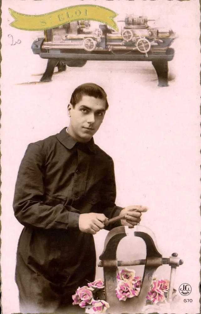 Jovem homem no ateliê — St. Eloi — J.G. Paris 670 - Frente