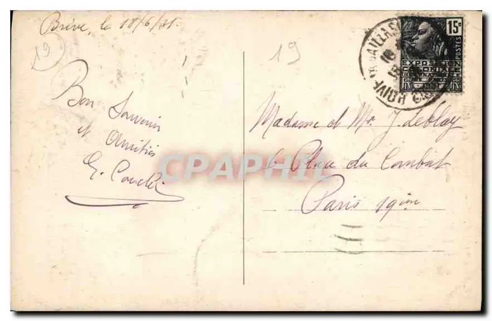 Le SAILLANT — Die Felsen und die Vézère — Phototypie Bessot et Cie - Rückseite
