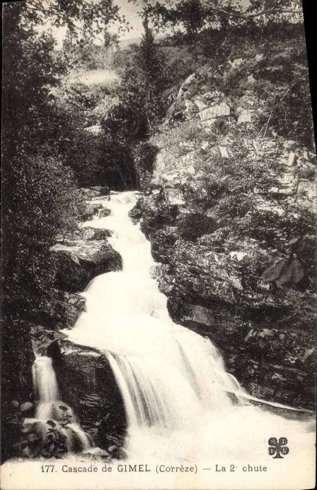Cachoeira de GIMEL (Corrèze) — A 2ª queda — Série 177 - Frente