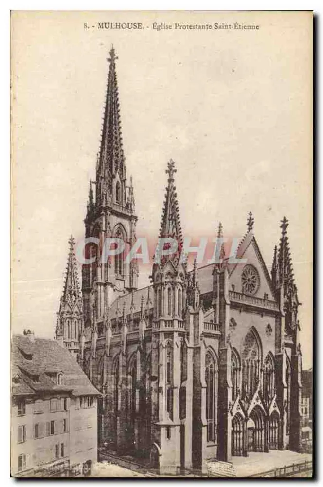 Mulhouse - Igreja Protestante Saint-Étienne — editor Bergeret, Strasbourg, n°8 - Frente