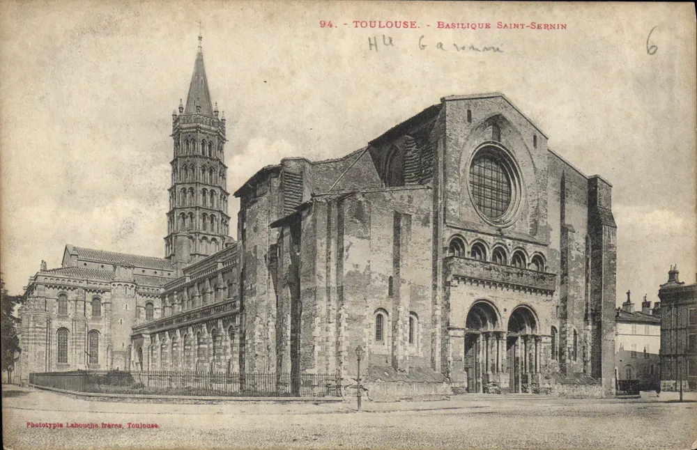 Toulouse - Basílica de Saint-Sernin — Fototipia Labouche, Toulouse, n° 94 - Frente