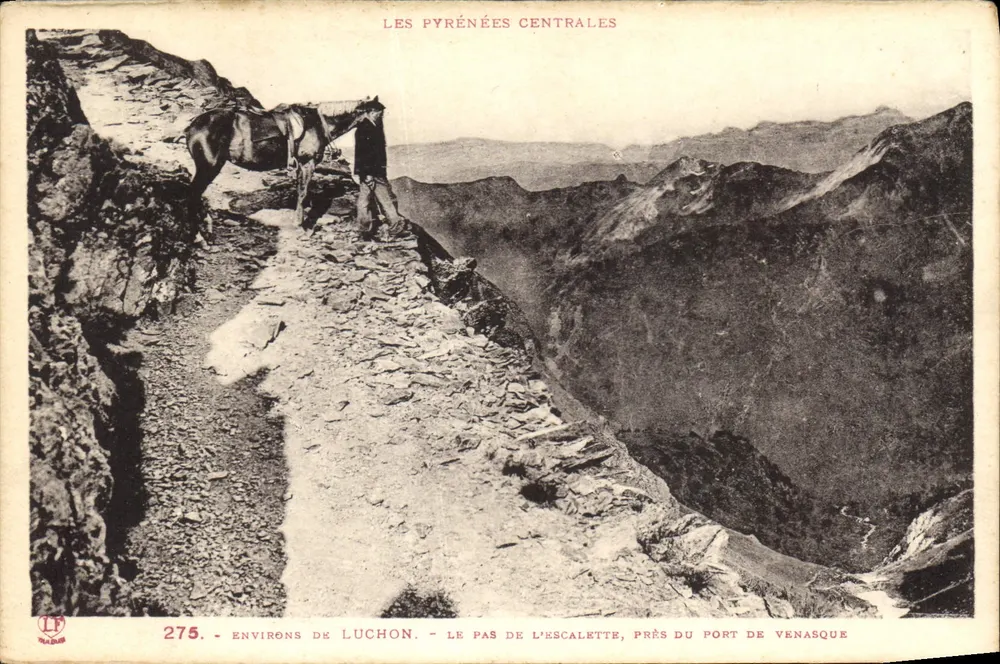 Zentrale Pyrenäen — Der Pas de l'Escalette, nahe Port de Venasque — Phototypie Labound - Tonjouse, Nr. 275 - Vorderseite