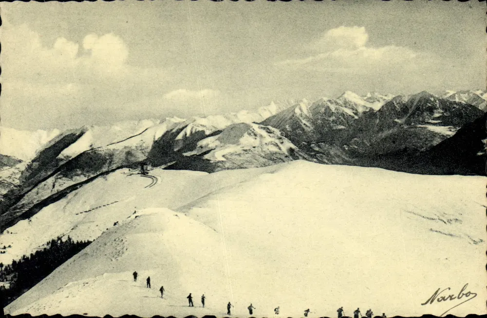 Superbagnères — Das Plateau und der Moladetta-Massiv — R. Durand, Route de Narbonne - Toulouse - Vorderseite