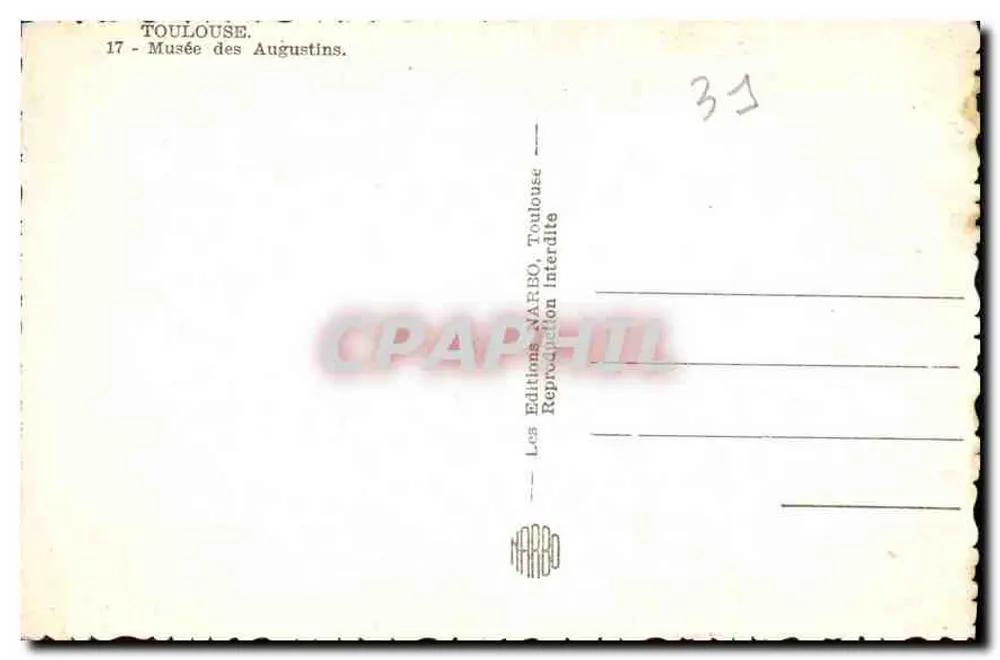 Cloître dos Augustinos — Toulouse — Edições Narbo - Verso