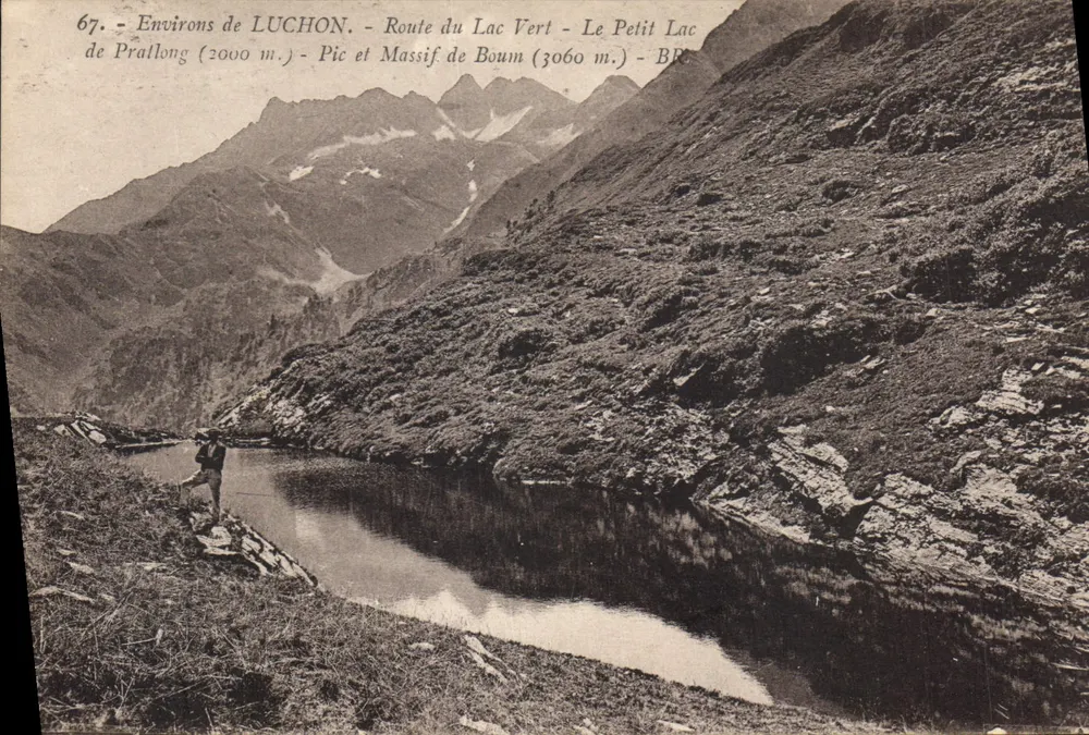 Umgebung von LUCHON — Route du Lac Vert — Le Petit Lac — Pic et Massif de Boum (3060 m.) — BR - Vorderseite