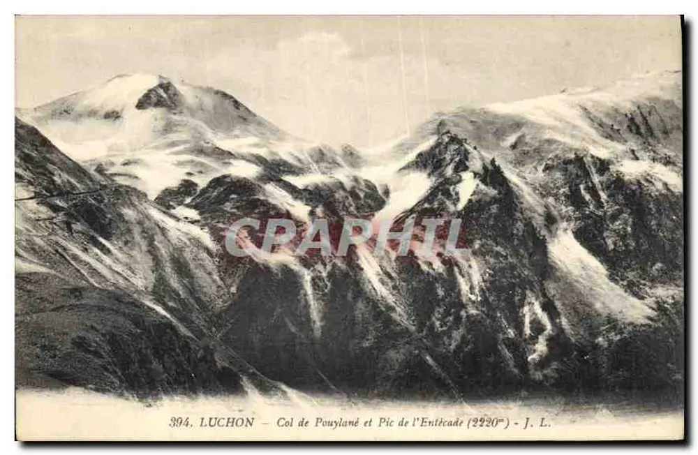 Luchon — Col de Pouylané und Pic de l'Enticade (2220 m) — J. L. - Vorderseite