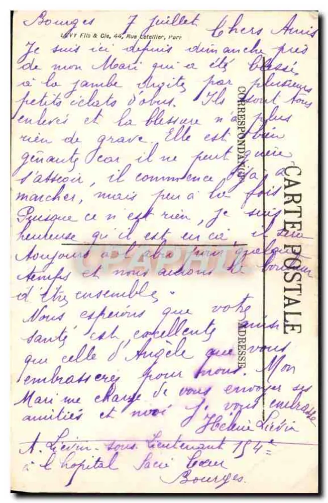 Bourges — Das Rathaus, das Erzbistum und die Gärten — LL. - Rückseite