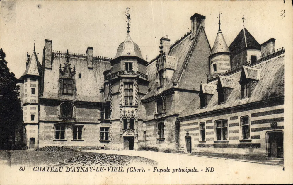 Schloss Aynay-le-Vieil (Cher) — Hauptfassade — ND - Vorderseite