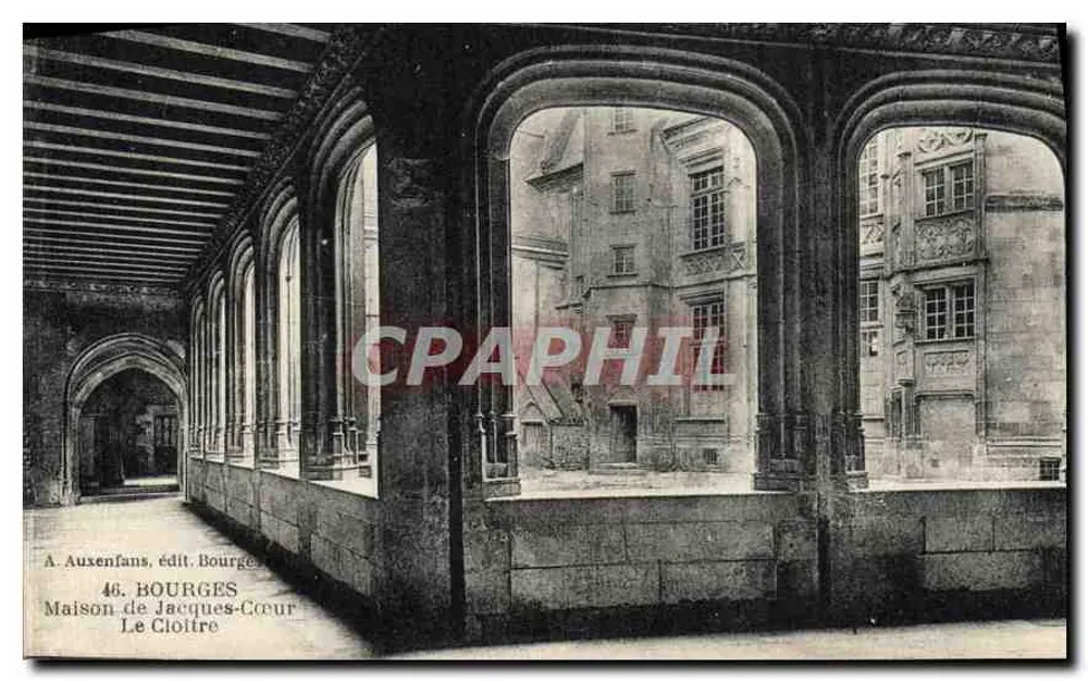 Casa de Jacques-Cœur — O Claustro — A. Auxenfans, editora Bourges - Frente