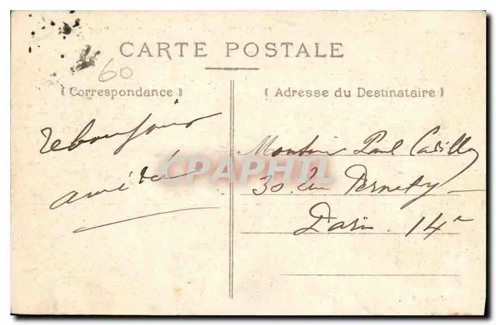 Chantilly — O Castelo, fachada — Coleção R.F. - Verso