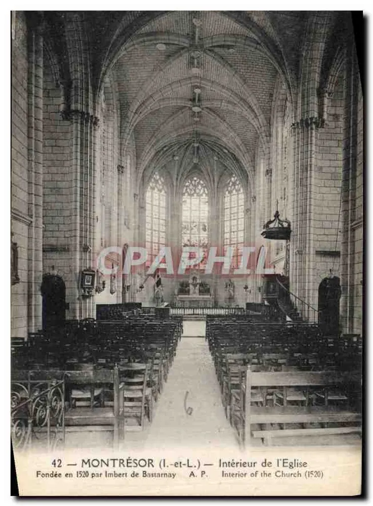 Montrésor (I.-et-L.) — Interior da Igreja — Fundada em 1520 por Imbert de Bastarnay - Frente