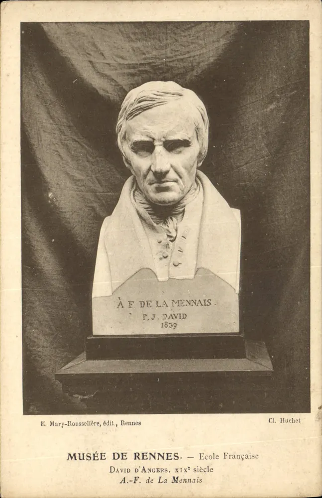 Busto de A.-F. de La Mennais — Museu de Rennes — Editor K. Mary-Rousselière, Rennes - Frente