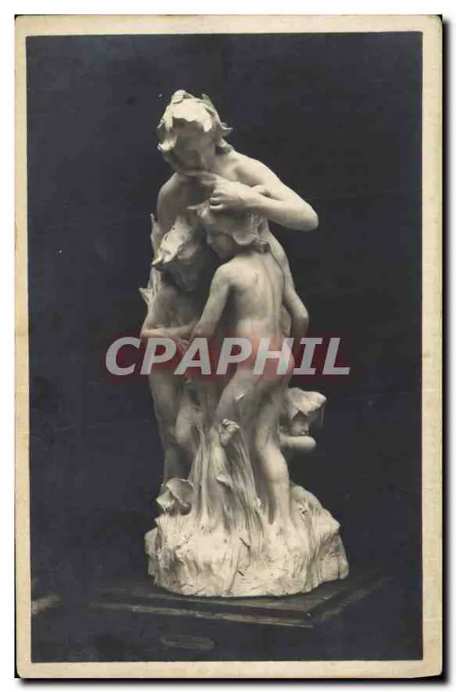 Estátua de ninfas — escultura em mármore — editor não identificado - Frente