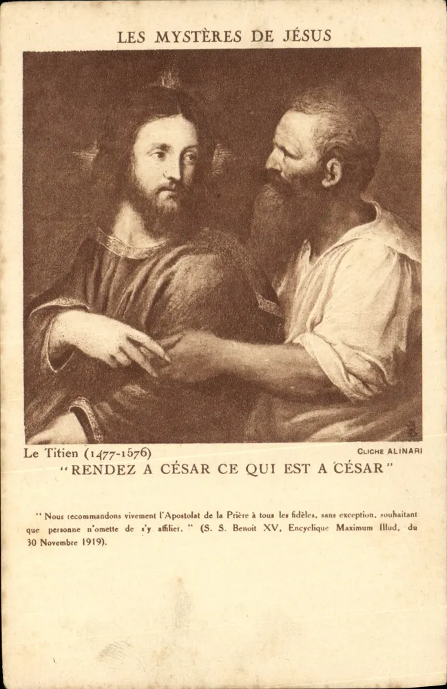 Os Mistérios de Jesus — Devolve a César o que é de César — Cliché Alinari - Frente