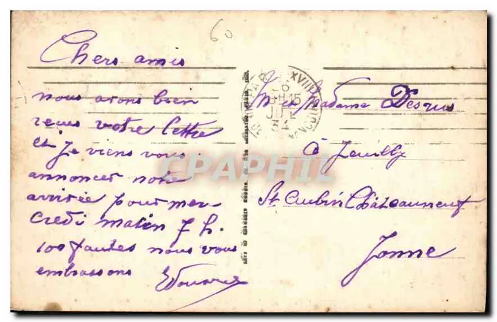 Chantilly — O castelo da Rainha Branca — LL. — N° 134 - Verso