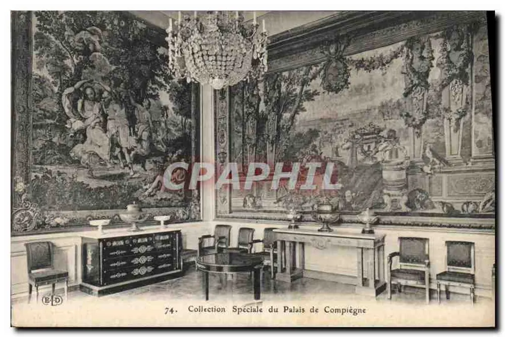 Sala com tapeçarias — Coleção Especial do Palácio de Compiègne — Editor E-D, n° 74 - Frente