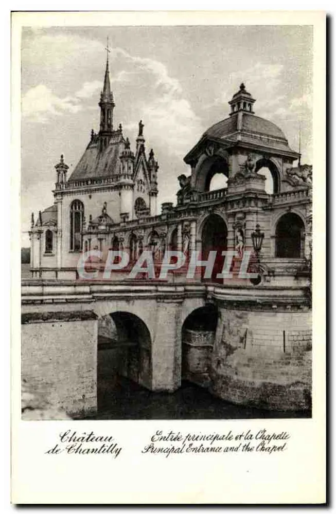 Schloss Chantilly — Haupteingang und die Kapelle — Edition DEI AVARETTE — Chantilly - Vorderseite