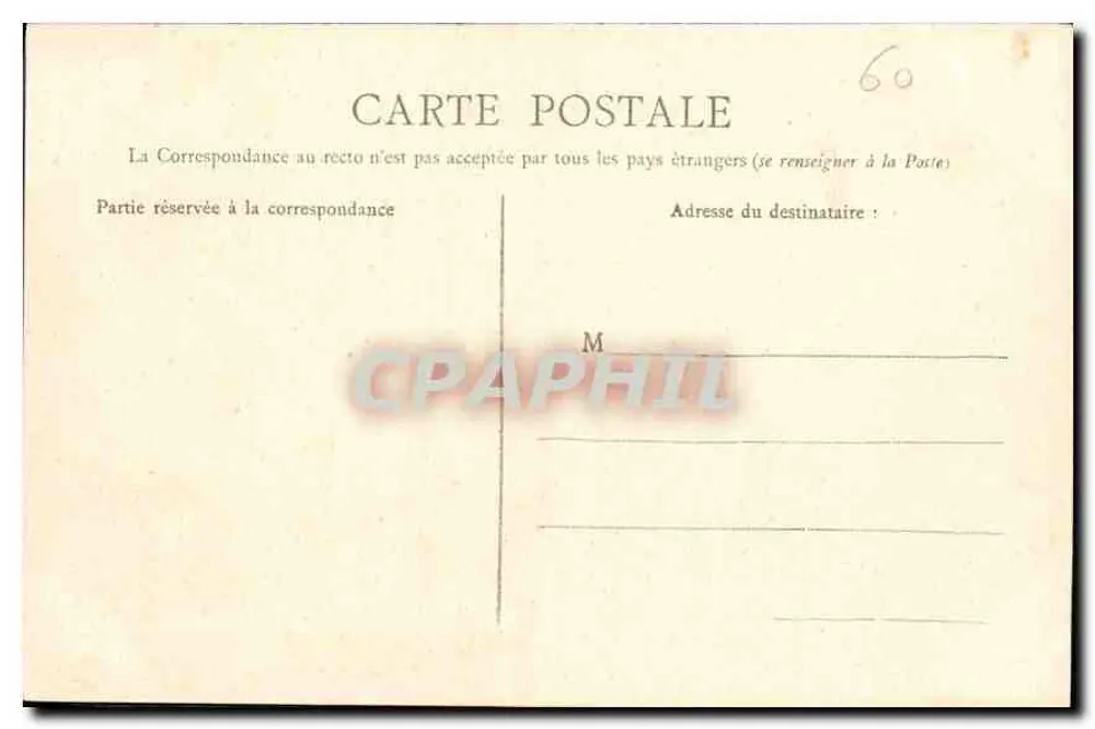Compiègne — O Castelo — Fachada Principal — Edição Nouvelles Galeries - Verso