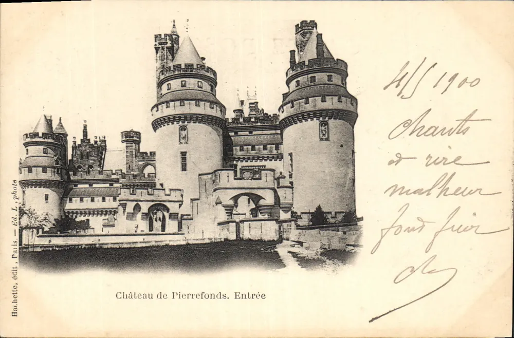 Castelo de Pierrefonds. Entrada — editor Hachette, Paris — número de série não visível - Frente