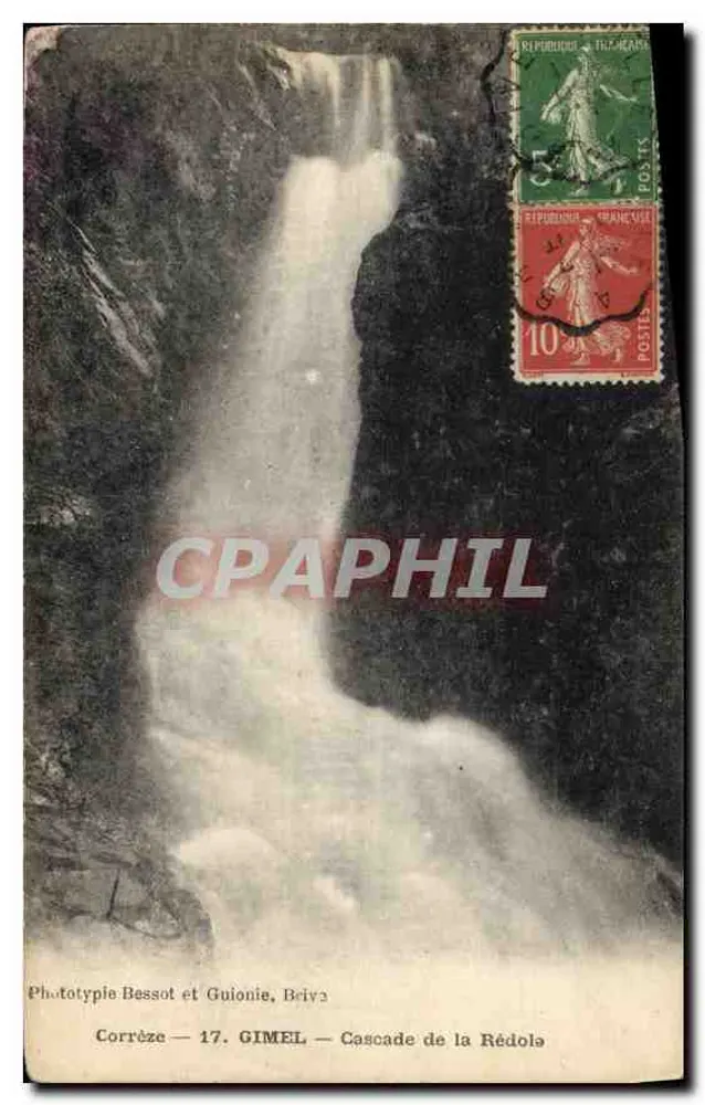 Corrèze — 17. GIMEL — Wodospad Rédole — Phototype Bessot et Guionie, Beiry - Awers